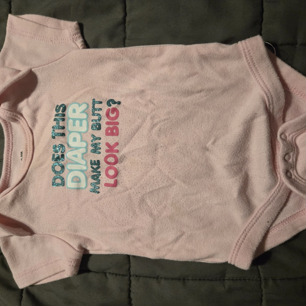 Pink Baby Onesie with Fun Text